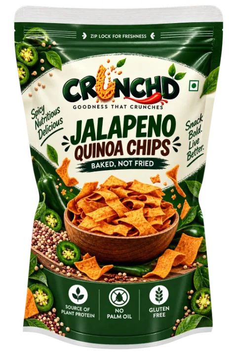 Baked Jalapeño Quinoa Chips pack